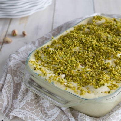 Fresh Homemade Pistachio Tiramisu