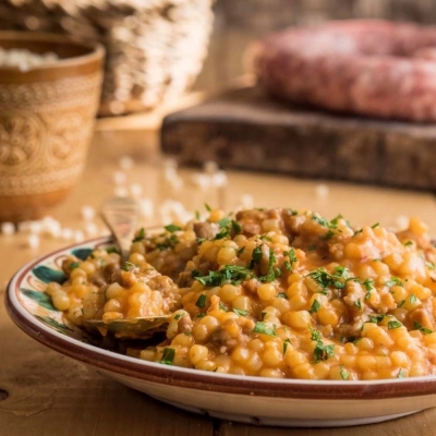 Fresh Homemade Fregola with Sausage (500g - Serves 4 People)