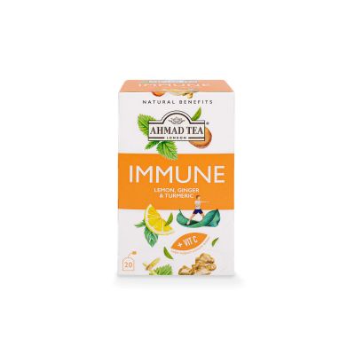 Ahmad Teas Lemon, Ginger & Turmeric Immune Infusion - 20 Foil Teabags