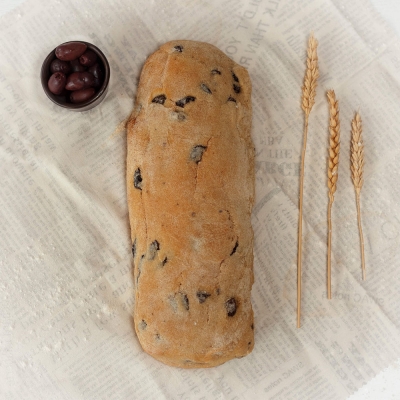 Altamura Bread: Black Olive Ciabatta 300g  (Bake at Home)